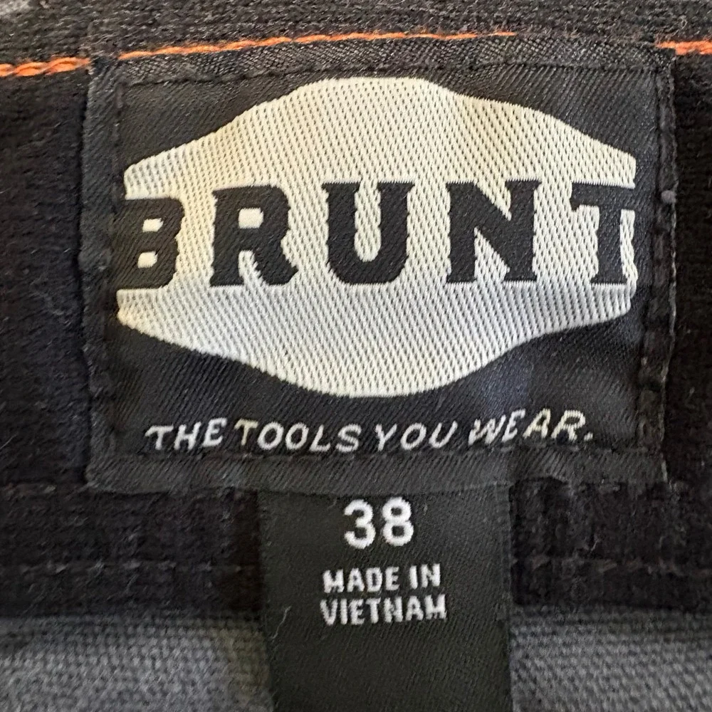 Brunt The Martin Short Mens 38x10 Gray Utility Cargo Canvas Workwear Stained
